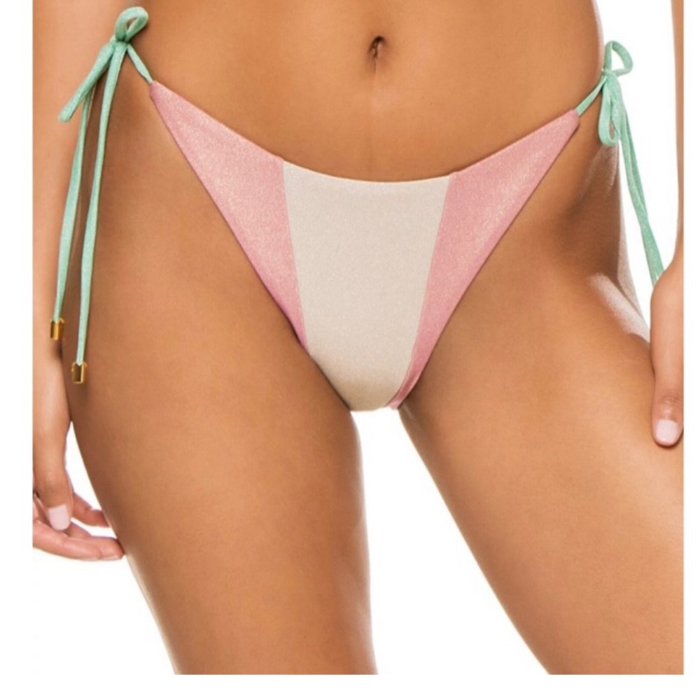 Pq Swim Color Block Metallic Top Size D & Two Pai… - image 3